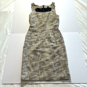 Banana Republic Black & White Tweed Sleeveless Sheath Dress 0 Petite